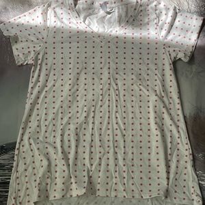 Pink polka dot lularoe christy shirt